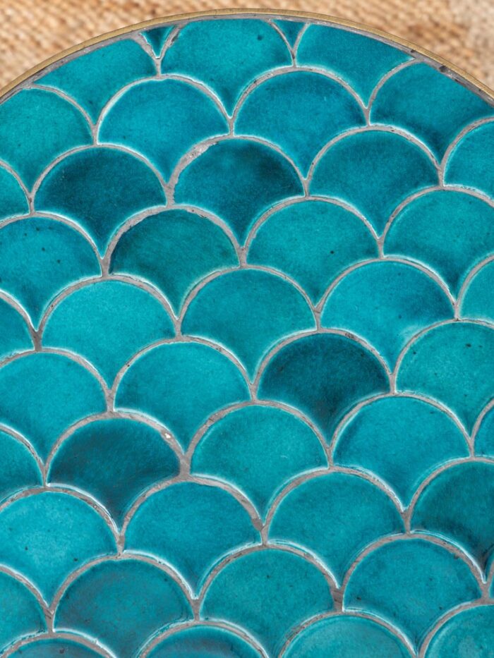 Set 2 tables d'appoint céramique bleue Praia – Image 4
