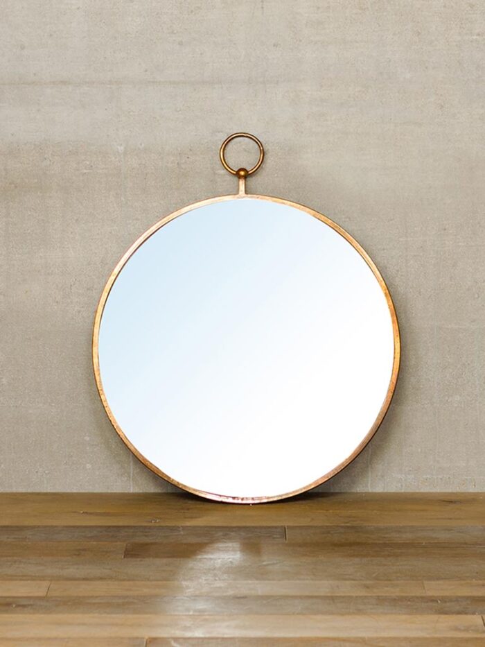 Miroir Gousset bord cuivré Chehoma