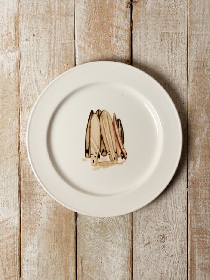 Assiette à dîner Surf vintage Lapique – Image 1