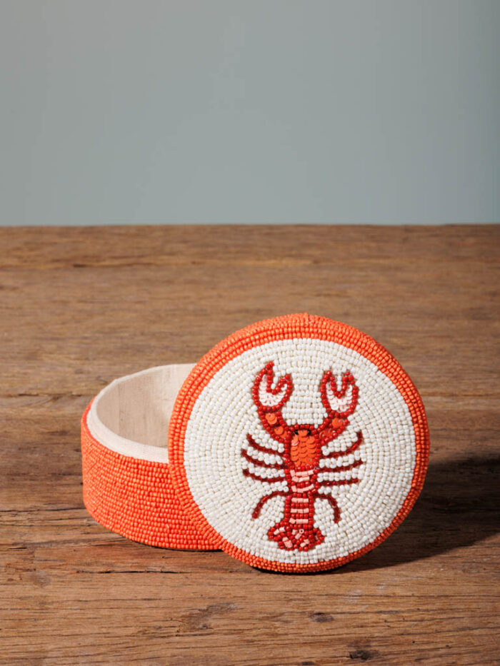 Boîte ronde homard en perles – Image 2
