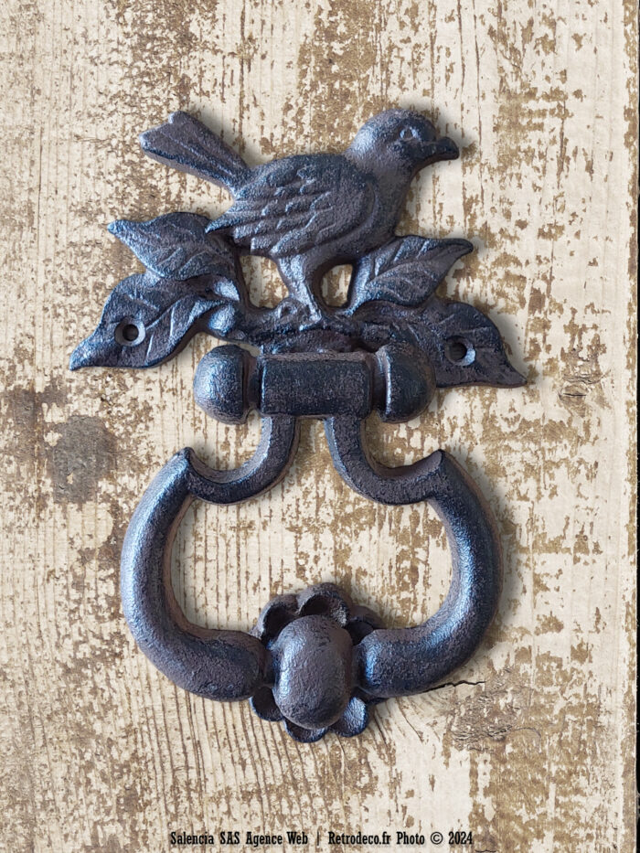 Heurtoir Oiseau Feuilles fonte Antic Line – Image 1