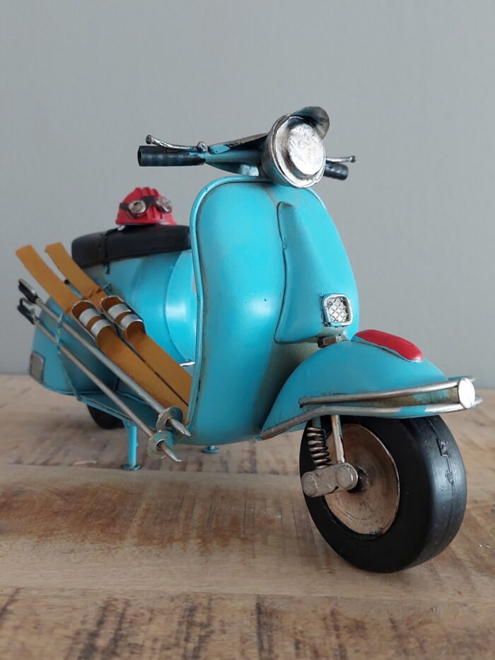 Miniature métal Scooter bleu et Skis Antic Line – Image 2