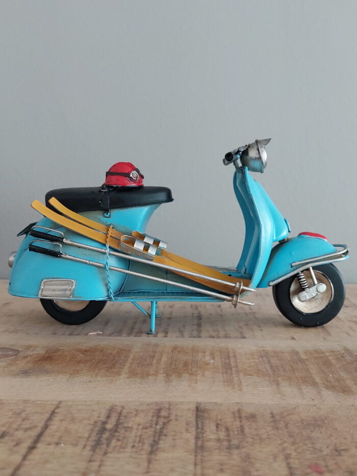 Miniature métal Scooter bleu et Skis Antic Line – Image 1