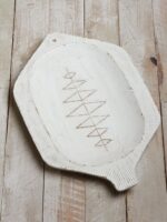 Plateau poisson rustique patine blanche Chehoma