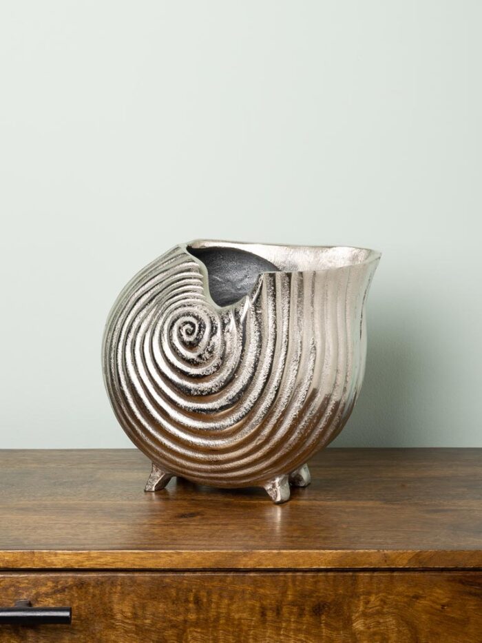 Vase coquillage rond aluminium – Image 2