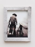 Porte photo XL peau de vache grise Chehoma