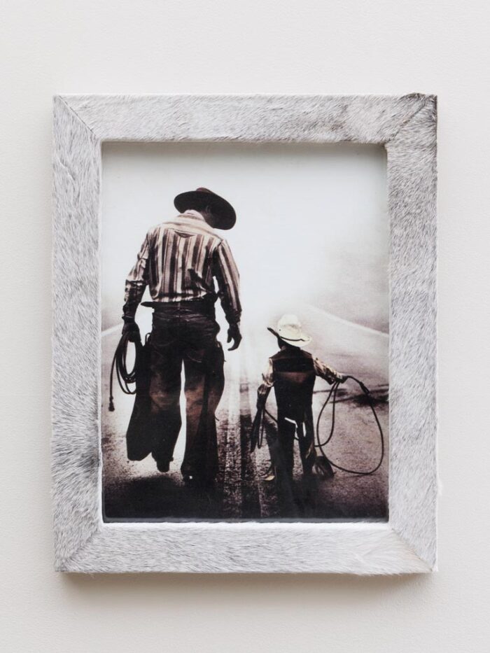 Porte photo XL peau de vache grise Chehoma