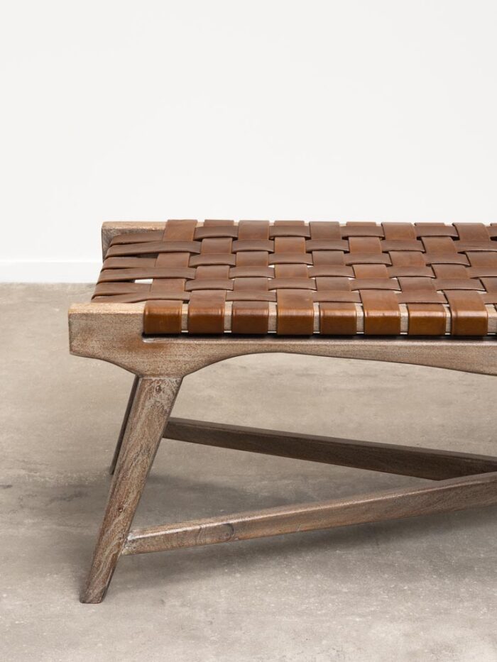 Banc cuir tressé Hemingway – Image 3