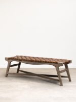 Banc cuir tressé Hemingway Chehoma