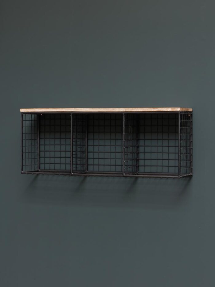 Étagère murale 3 paniers grillagés – Image 2