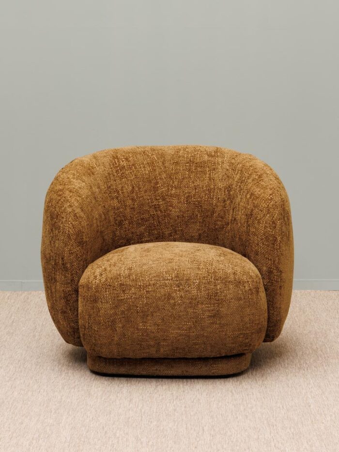 Fauteuil rotatif marron Moeraki – Image 2