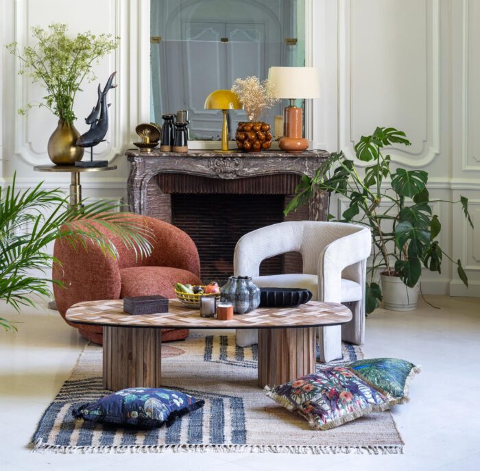 Fauteuil rotatif terracotta Moeraki – Image 6