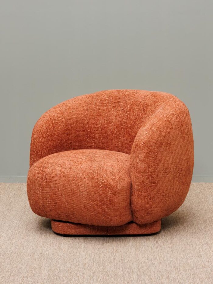 Fauteuil rotatif terracotta Moeraki Chehoma