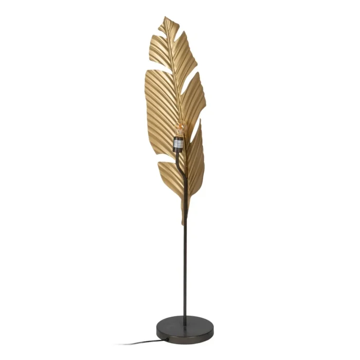 Grand lampadaire doré feuille déchirée – Image 3