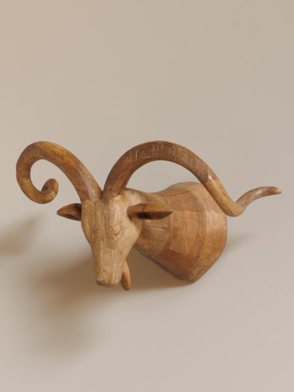 Grande tête de cerf murale en manguier Chehoma