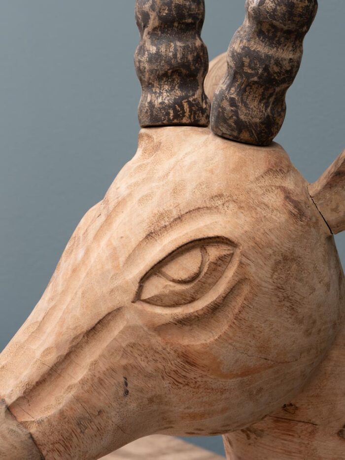 Grande tête de gazelle bois sculpté – Image 4
