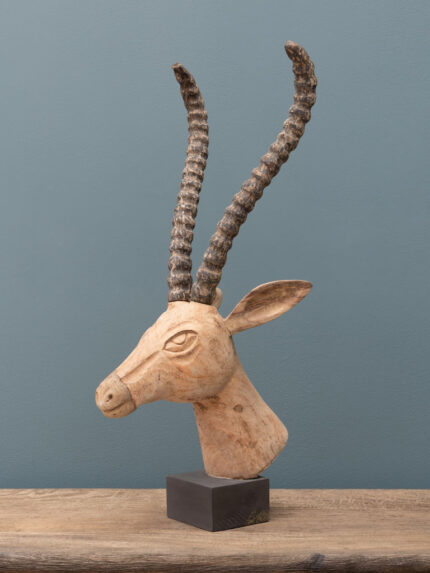Grande tête de gazelle bois sculpté Chehoma