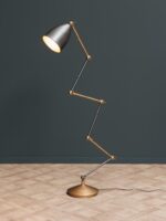 Lampe sur pied Zig Zag or et argent Chehoma