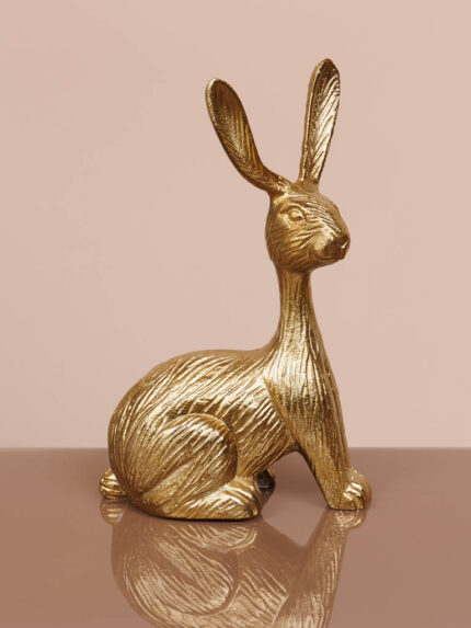 Lapin assis en laiton Chehoma