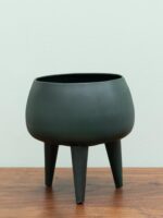 Petit cache pot vert sur trepied – Image 2