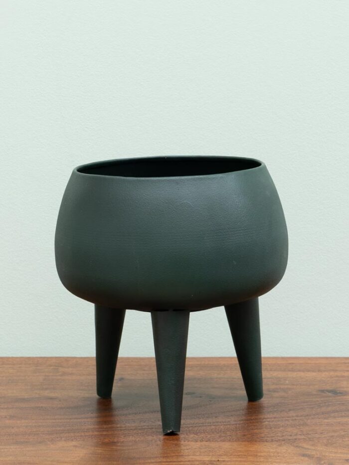 Petit cache pot vert sur trepied – Image 2
