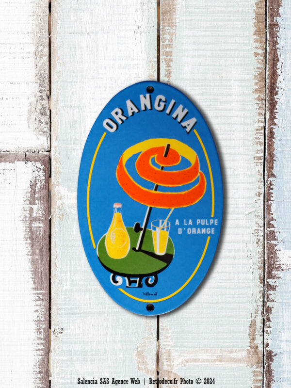 ZHMAO Plaque en métal Orangina Plaque en métal Vintage publicitaire