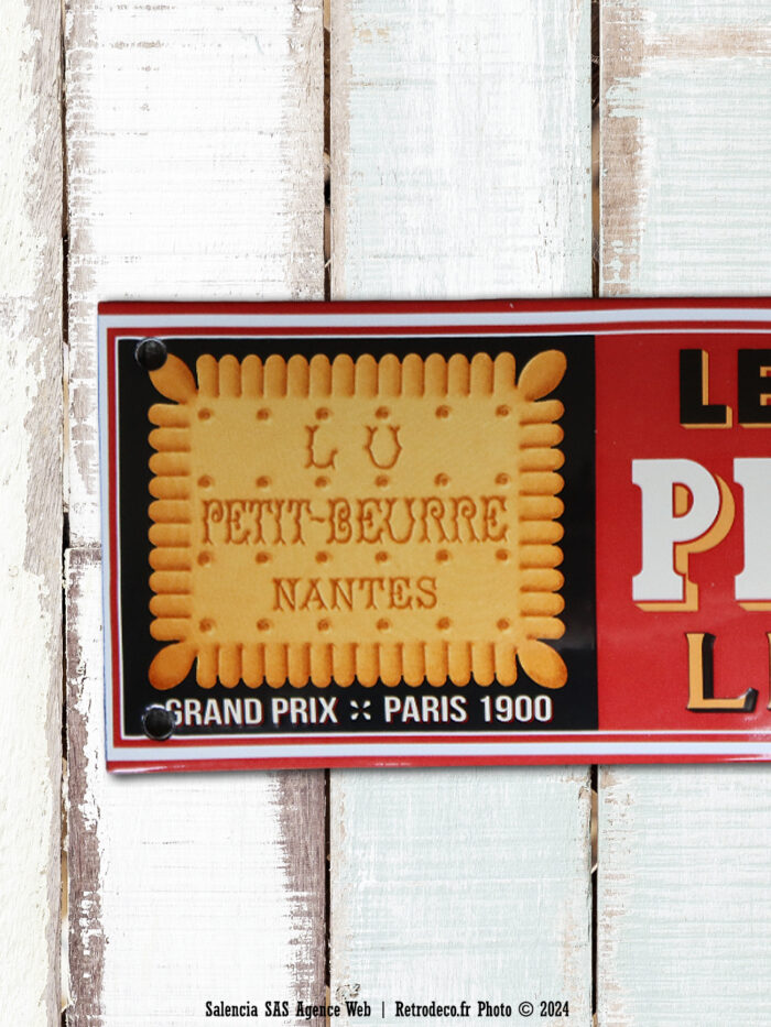 Plaque émaillée rectangulaire grande Petit Beurre LU