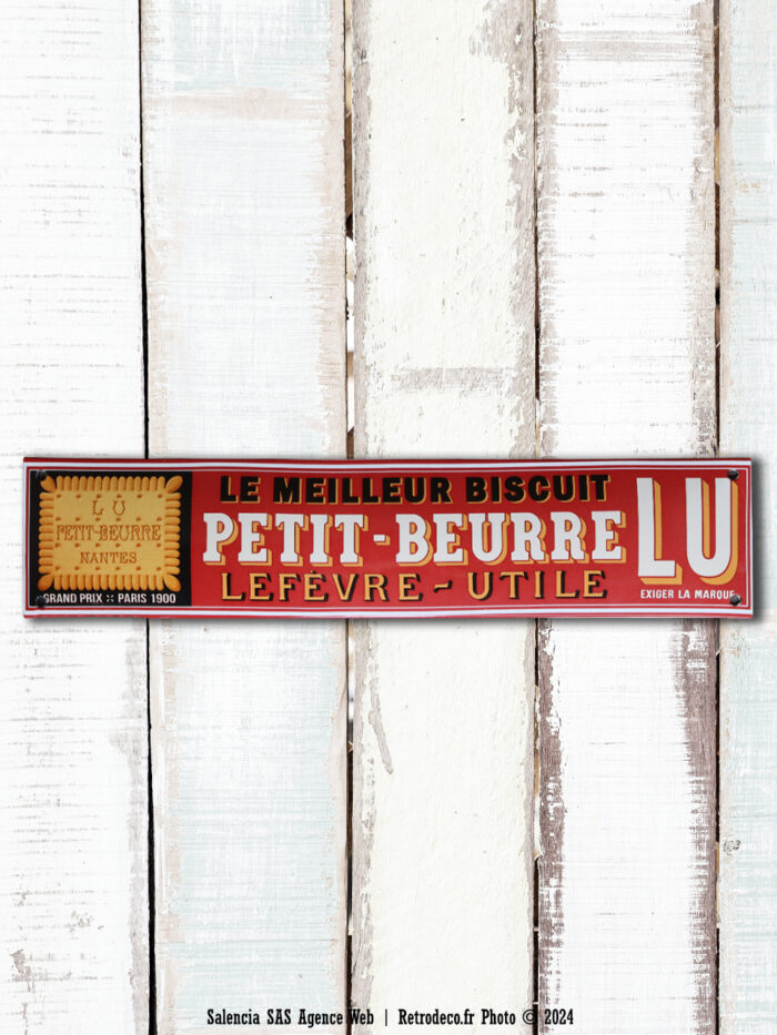 Plaque émaillée rectangulaire grande Petit Beurre LU