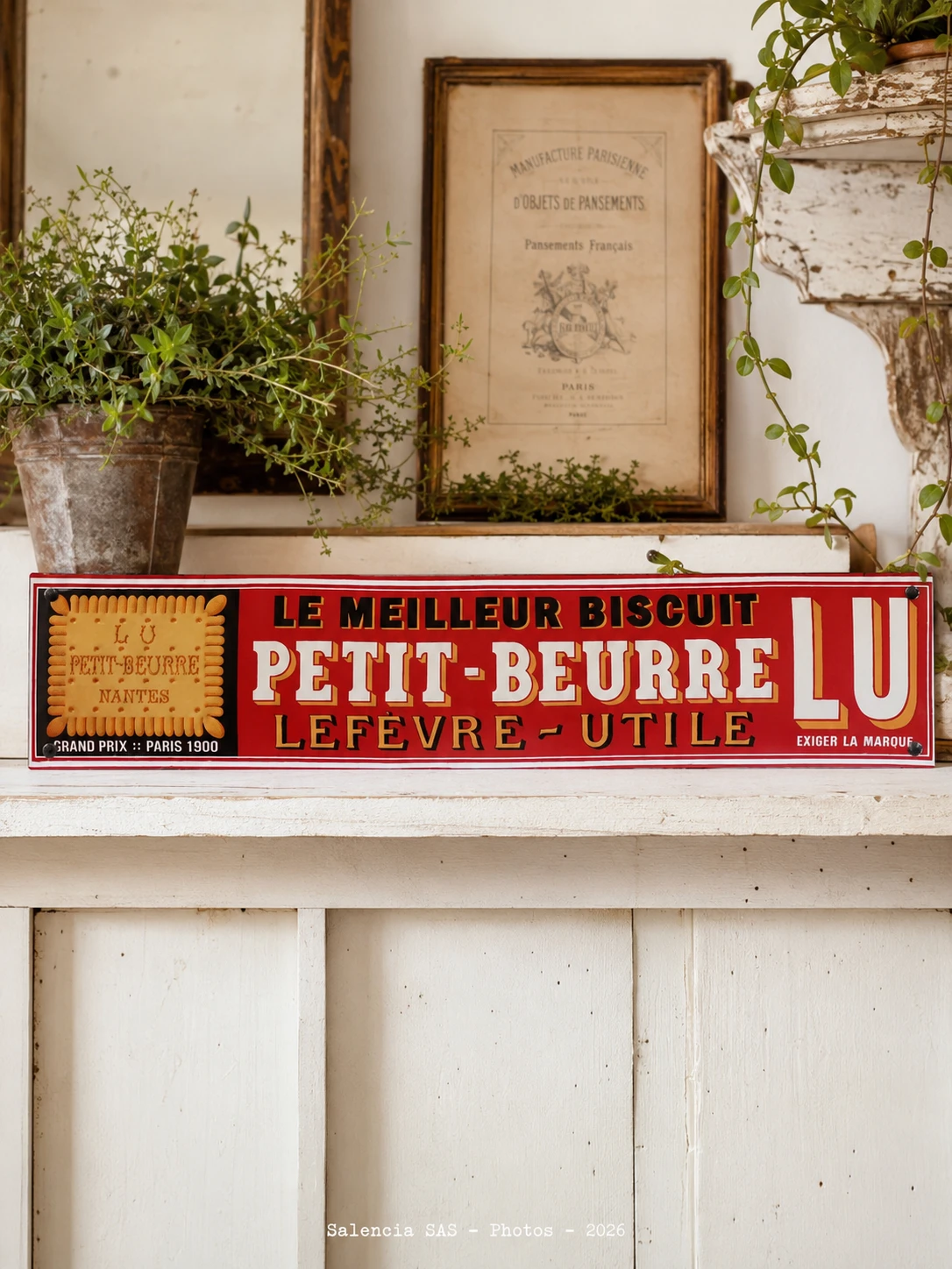 plaque-emaillee-rectangulaire-grande-petit-beurre-lu-email-replica-MBLU Plaque émaillée rectangulaire grande Petit Beurre LU Email Replica