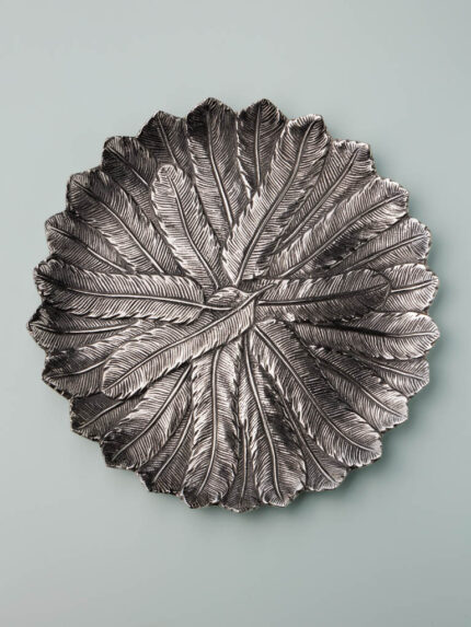 Plateau métal argent plumes Chehoma