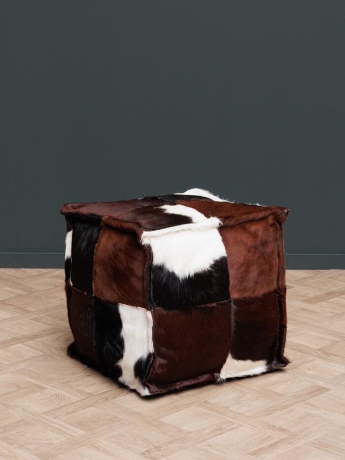 Pouf carré peau de vache Chehoma