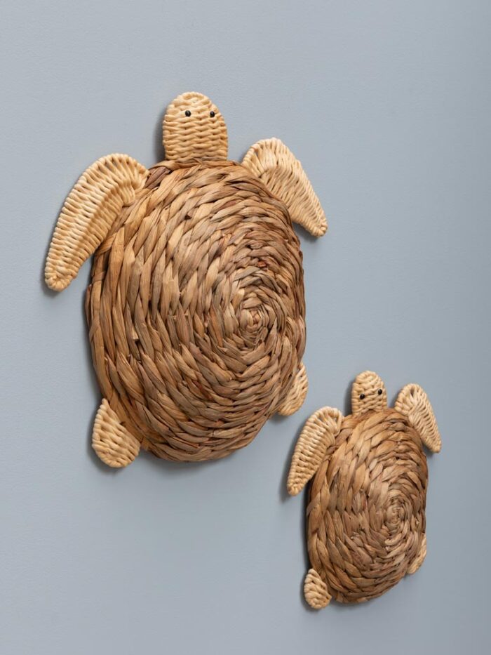 Set de 2 tortues en rotin et jacinthe d'eau – Image 2