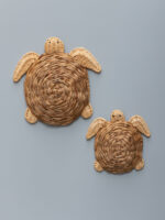 Set de 2 tortues en rotin et jacinthe d'eau Chehoma
