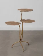 Table feuilles métal doré Ixia