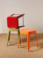 Tabouret bordeaux laqué Jammin – Image 4