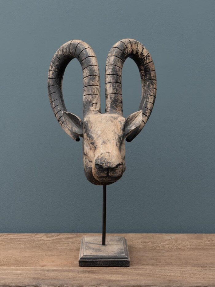 Tête de bélier patine gris noir – Image 2