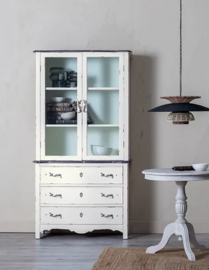 Vitrine vieilli crème Cezy Ixia