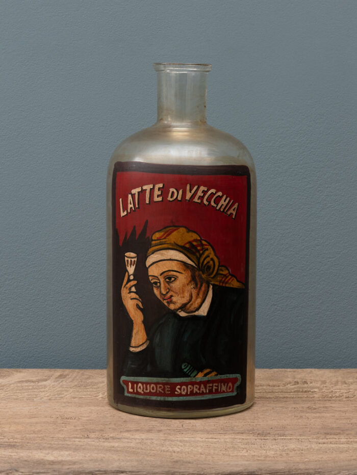 Bouteille peinte à la main Latte di vecchia Chehoma