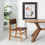 Chaise cuir marron Chester – Image 2