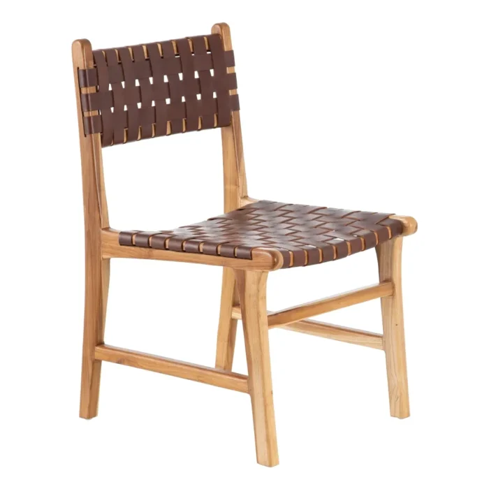 Chaise cuir marron Chester – Image 3