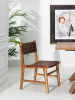 Chaise cuir marron Chester Denzzo
