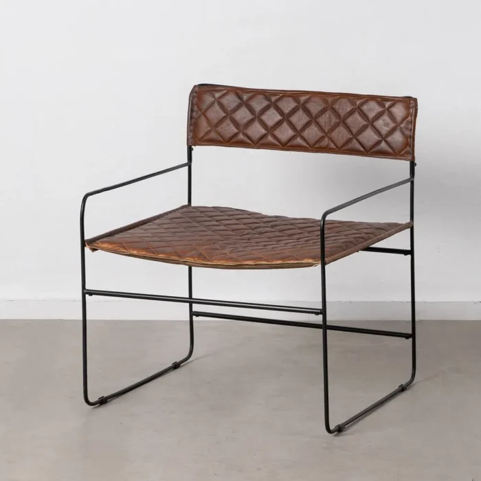 Chaise cuir marron Delekta – Image 2