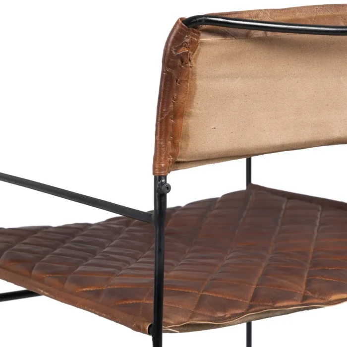Chaise cuir marron Delekta – Image 5