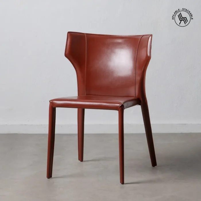 Chaise cuir marron Mérida – Image 2