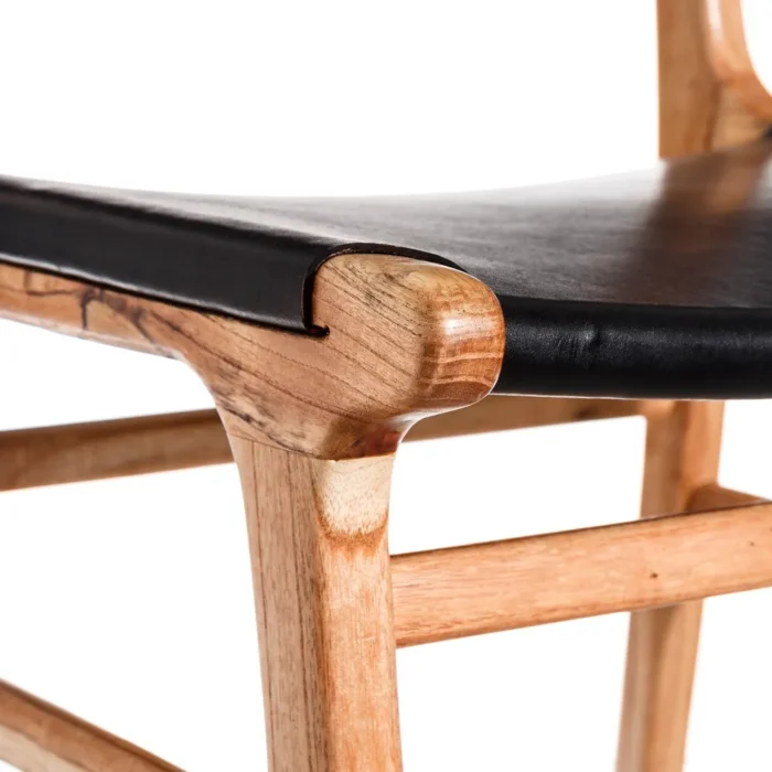 Chaise cuir noir Bradford – Image 5