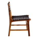 Chaise cuir noir Chester – Image 3