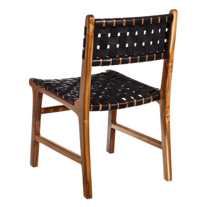 Chaise cuir noir Chester – Image 4