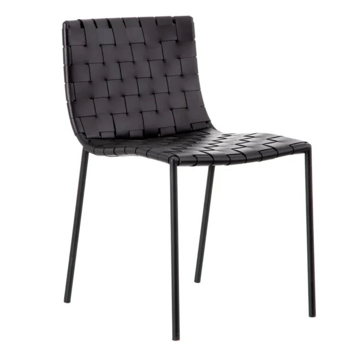 Chaise cuir noir Hampton – Image 2