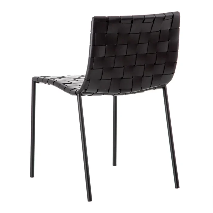 Chaise cuir noir Hampton – Image 4