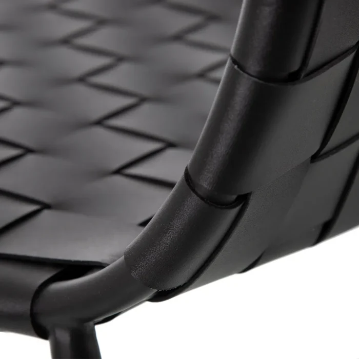 Chaise cuir noir Hampton – Image 6